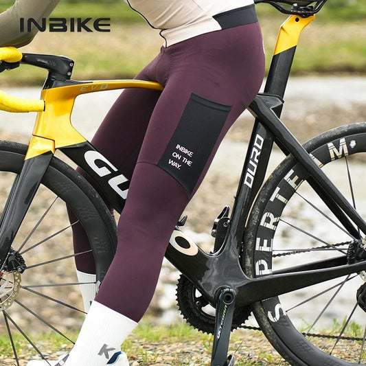 INBIKE Winter Cycling Bib Pants Thermal Fleece Men's MTB Cycling Clothing 3D Padded Cold Weather Bike Bib Tights Legging Clothes GlowCart