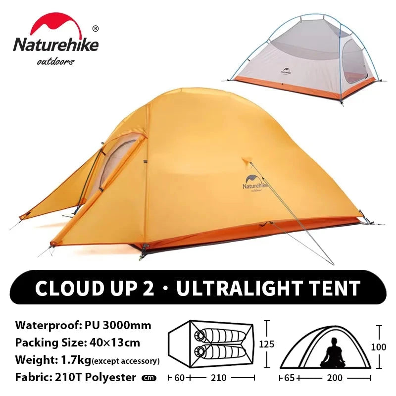 Naturehike Cloud Up 2 People Tent Ultralight 20D Camping GlowCart