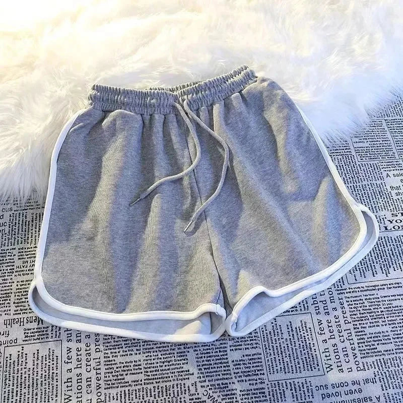 Striped Sports Shorts Women Korean Fashion Casual Mini Shorts Summer Simple Loose Wide Leg Shorts Ladies New GlowCart