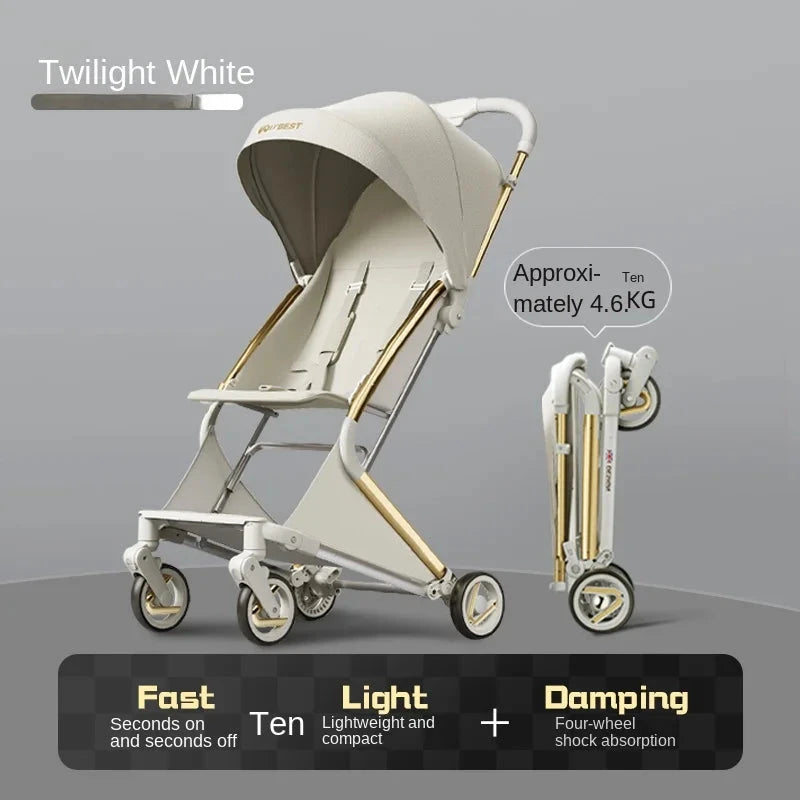 New Baby Stroller Children Walking Baby God Lightweight Folding Pocket Car Kid's Baby  Four Wheels Stroller Push Umbrella Car GlowCart