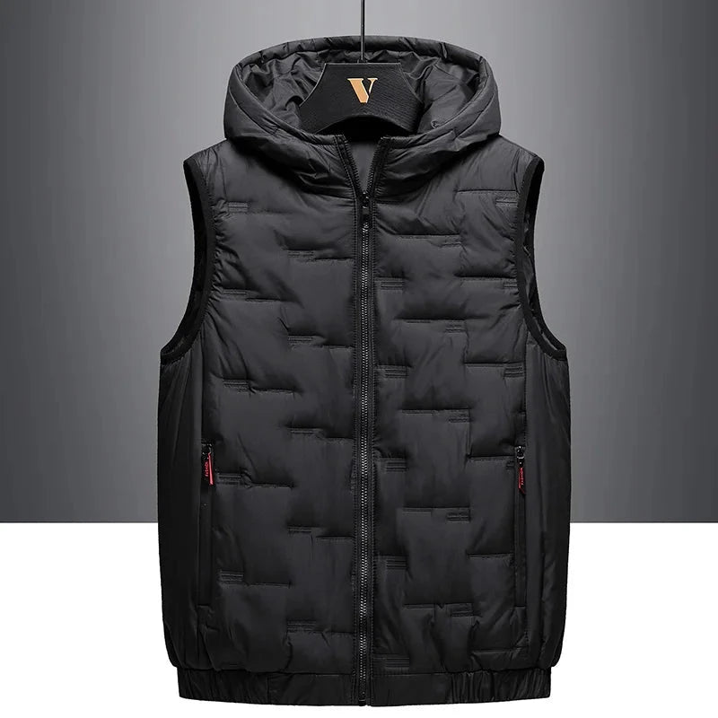 Down Cotton Vest Mens Early Spring Trend New Detachable Hat GlowCart