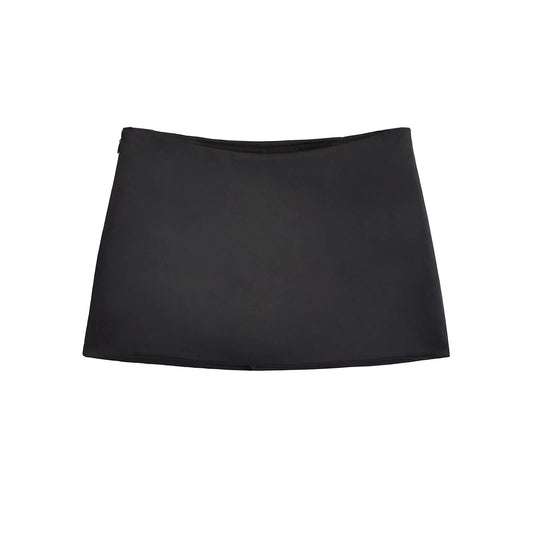 Summer Black Mini Skirts Women Elegant Sliky Satin Skirt Low GlowCart