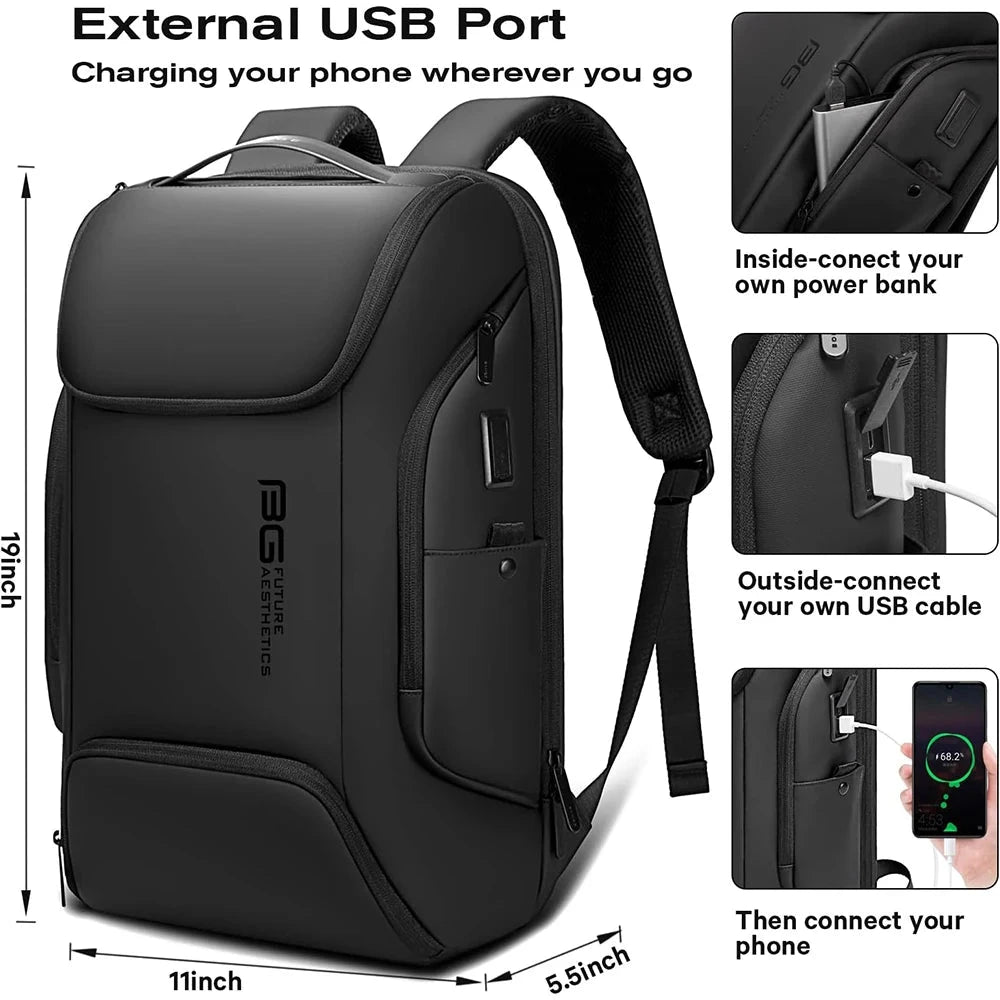 BANGE Business USB Charging Smart Backpacks Fits 15.6 Inch GlowCart