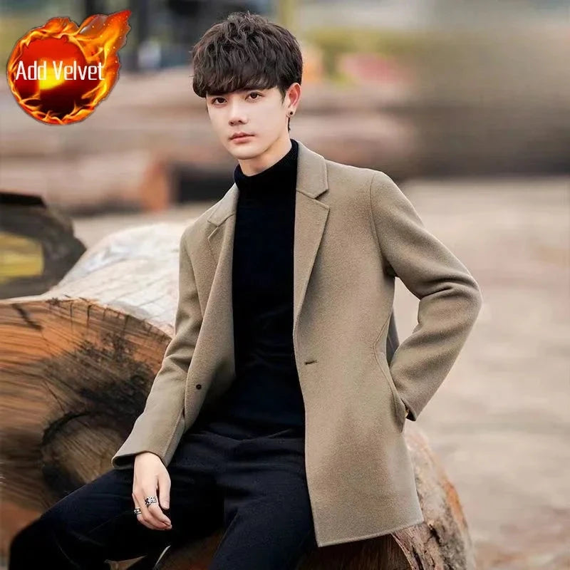 Men's Jackets Winter Warm Sales of Wool & Blends Overcoat GlowCart