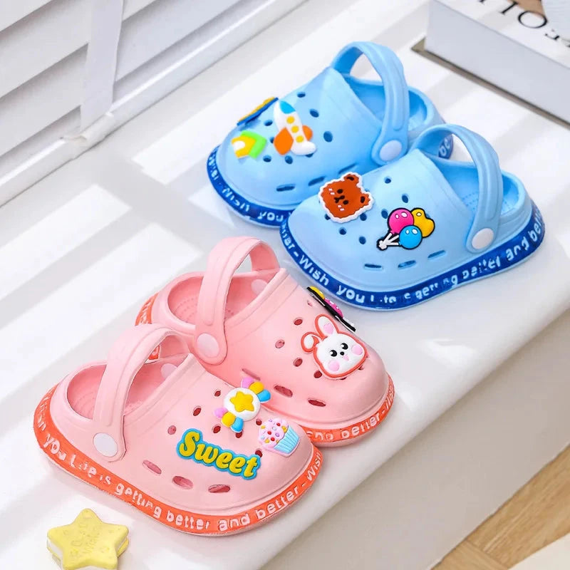 Summer Children Garden Slippers Shoes Boys&Girls Beach Sandal Kids Lightweight Breathable Cute Cartoon Slip Baby Slippers GlowCart