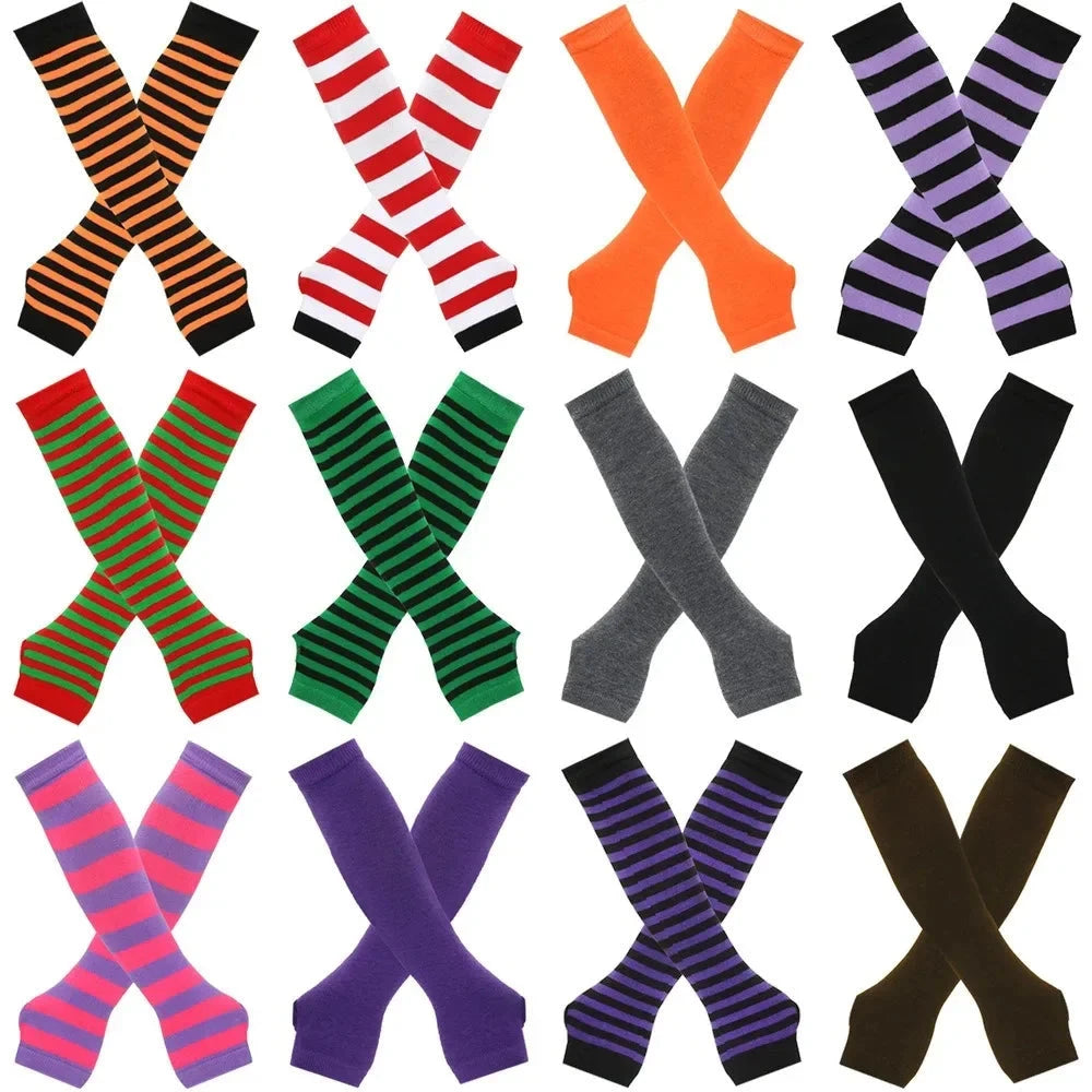 Warmer Knitted Long Fingerless Gloves Elbow Mittens GlowCart