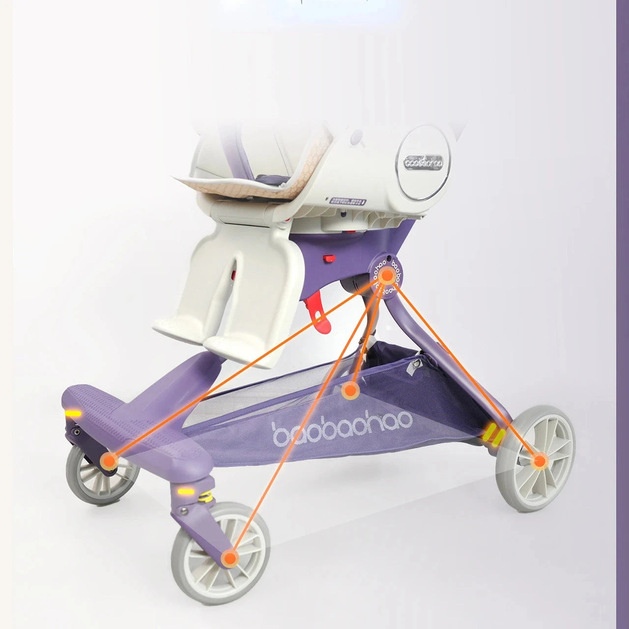 Luxury Lightweight Shock absorption Baby Can Sit and Lie Down Luxury Baby Carriage Portable folding four wheels stroller GlowCart