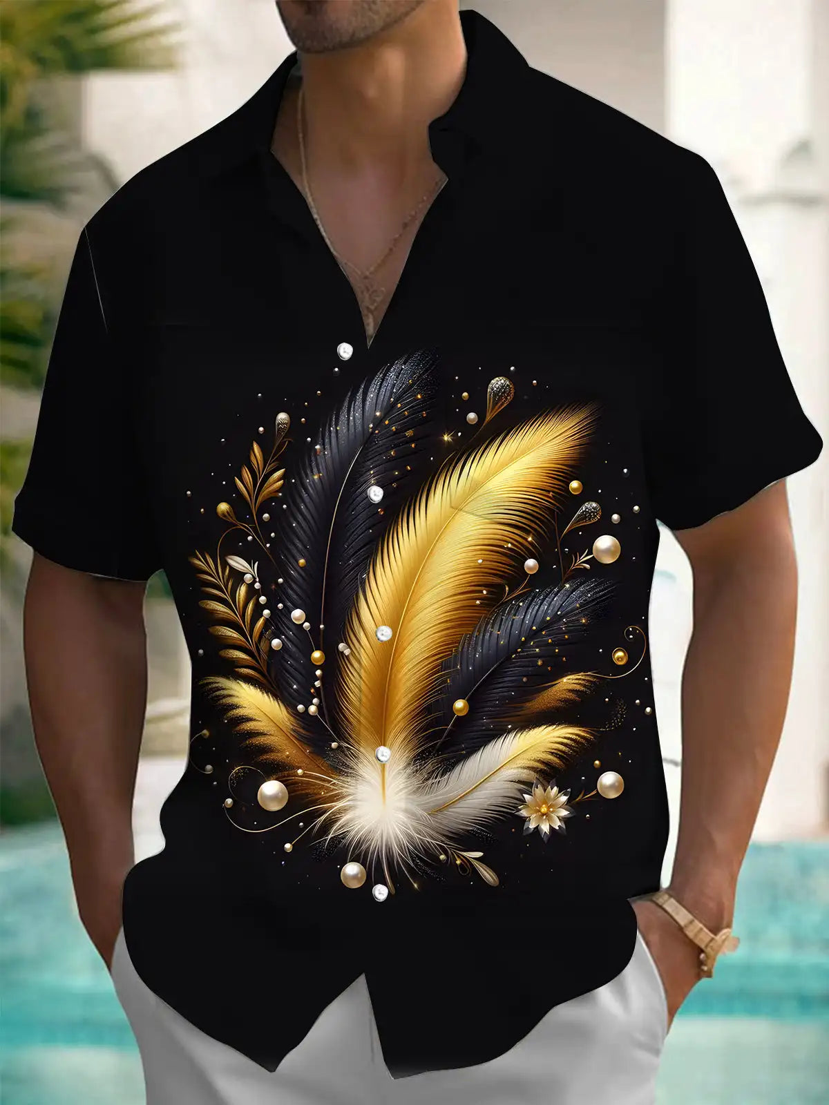 New Hawaii Spring/Summer Fashion Leisure Street Walk Tourist Beach Printed Full Open Short Sleeve Button Shirt, Quick Shipping GlowCart