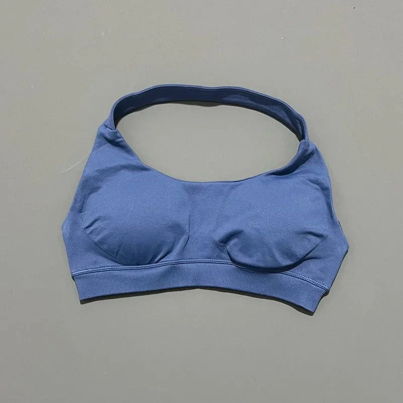 HISTELLO Impact Sports Bra Women Seamless Halter Clothes Push-up Vest Brassiere Gym Top Backless Yoga Workout Running Underwear GlowCart