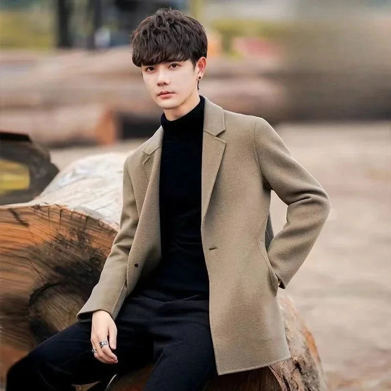 Men's Jackets Winter Warm Sales of Wool & Blends Overcoat GlowCart