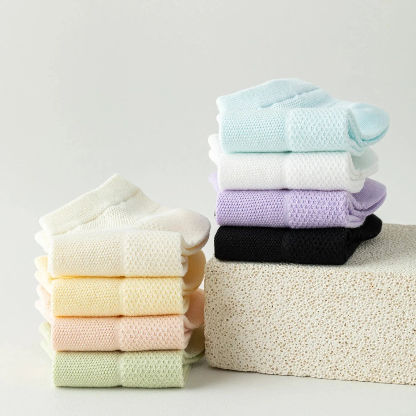 12 Pairs New Woman Cotton Socks Short Thin Mesh Breathable GlowCart