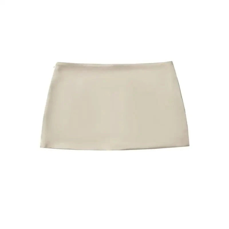 Summer Black Mini Skirts Women Elegant Sliky Satin Skirt Low GlowCart