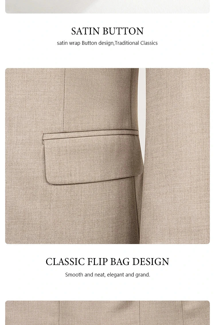 ST Cassy Elegant man suit for wedding peach Slim Fit Double GlowCart