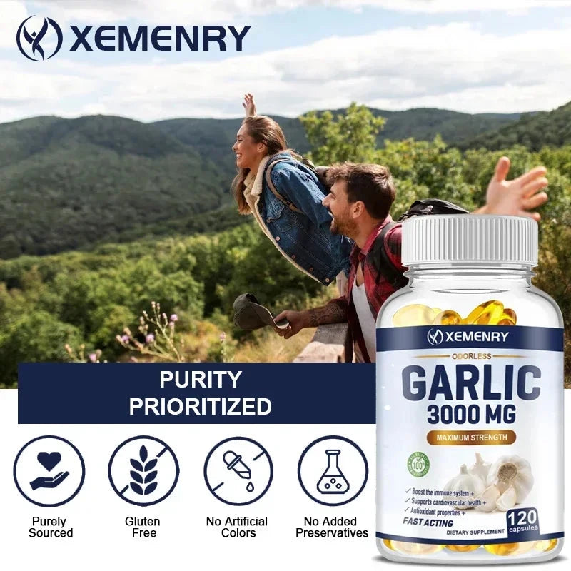 Garlic Supplement - Balances Cholesterol, Good for Heart GlowCart