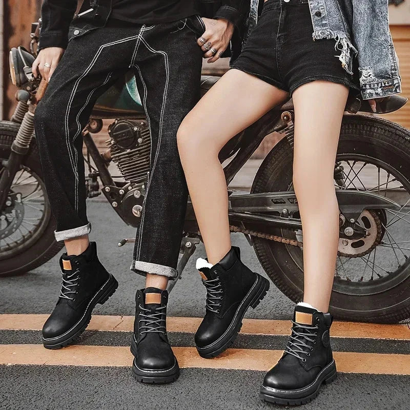 Boots Men High Top Boots High Quality Women Leather Shoes GlowCart