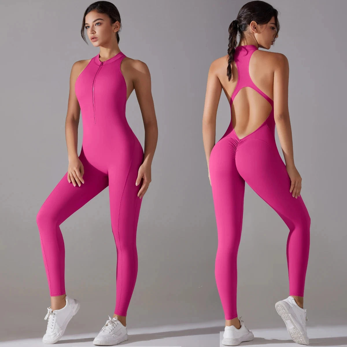 Sexy Hollow Backless Scrunch Sporty Jumpsuit Raises Butt GlowCart