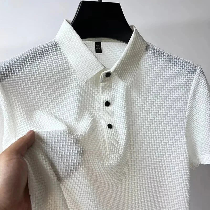 New Men's Business Casual Short Sleeved Bone Flower Solid GlowCart