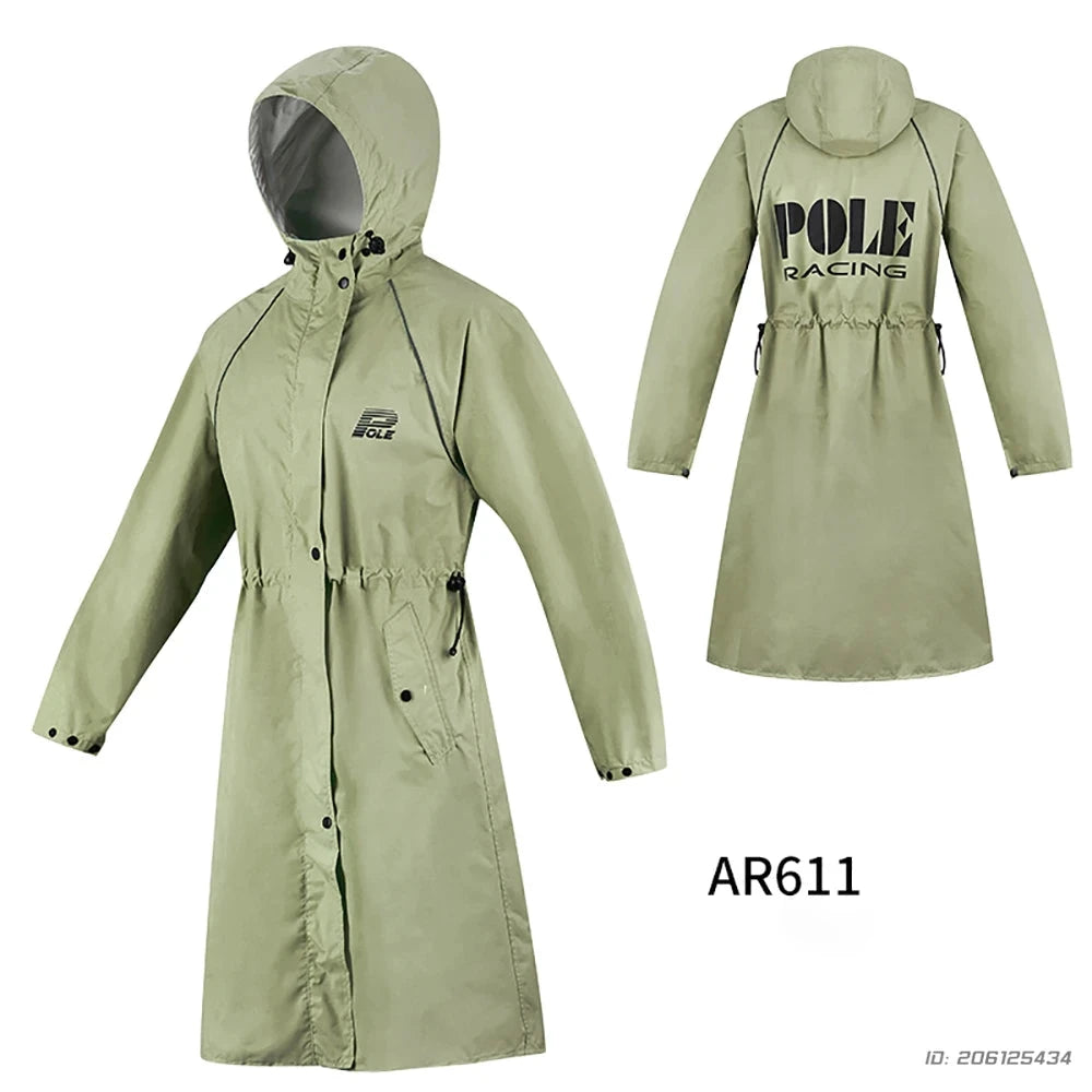 Women Men Waterproof Long Raincoat Motorcycle Riding GlowCart