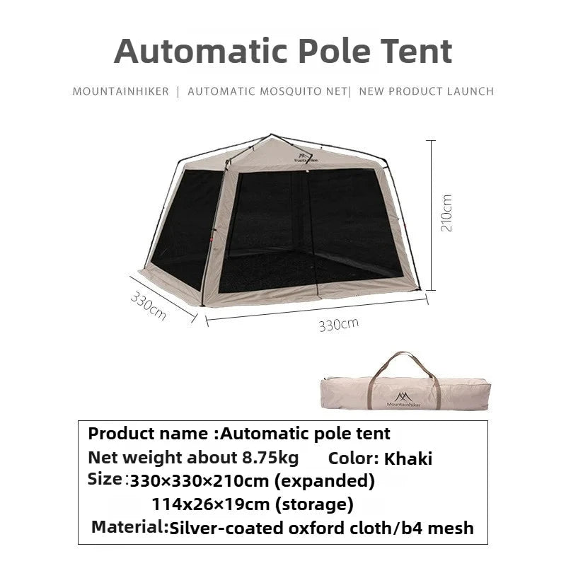 Mountainhiker Outdoor camping automatic mesh dome tent with GlowCart