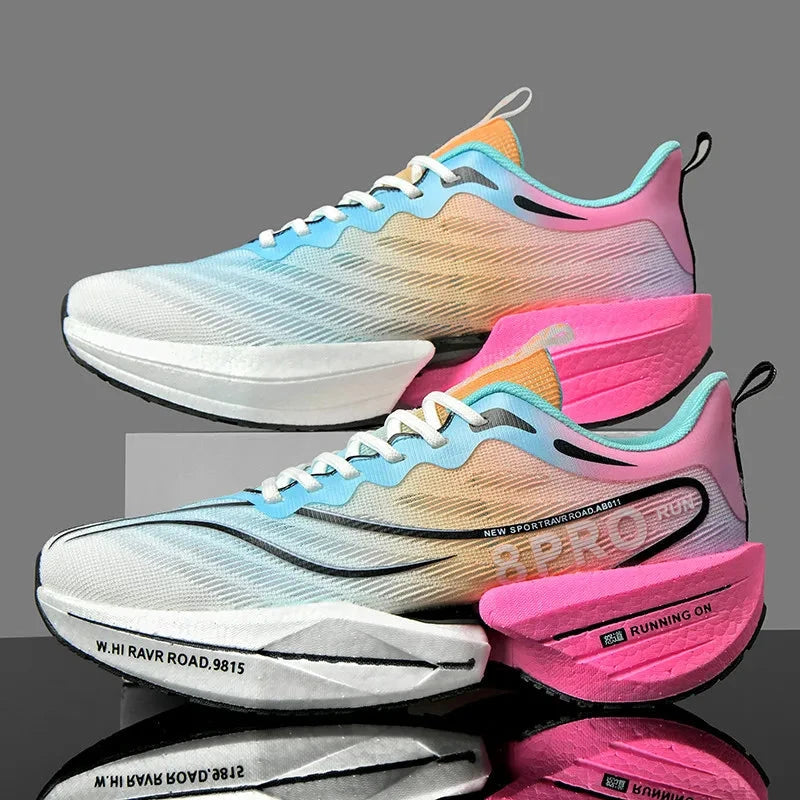 New Men's Carbon Plate Sneakers Outdoor Soft Sole Mesh GlowCart