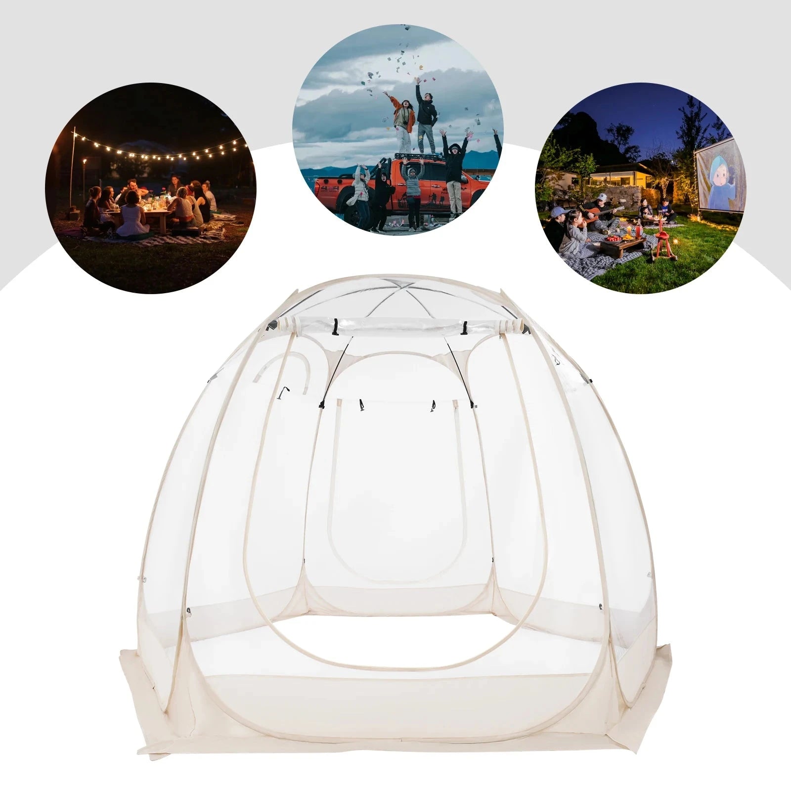 Clear Pop Up Bubble Tent Garden Courtyard Tent Camping Tent GlowCart