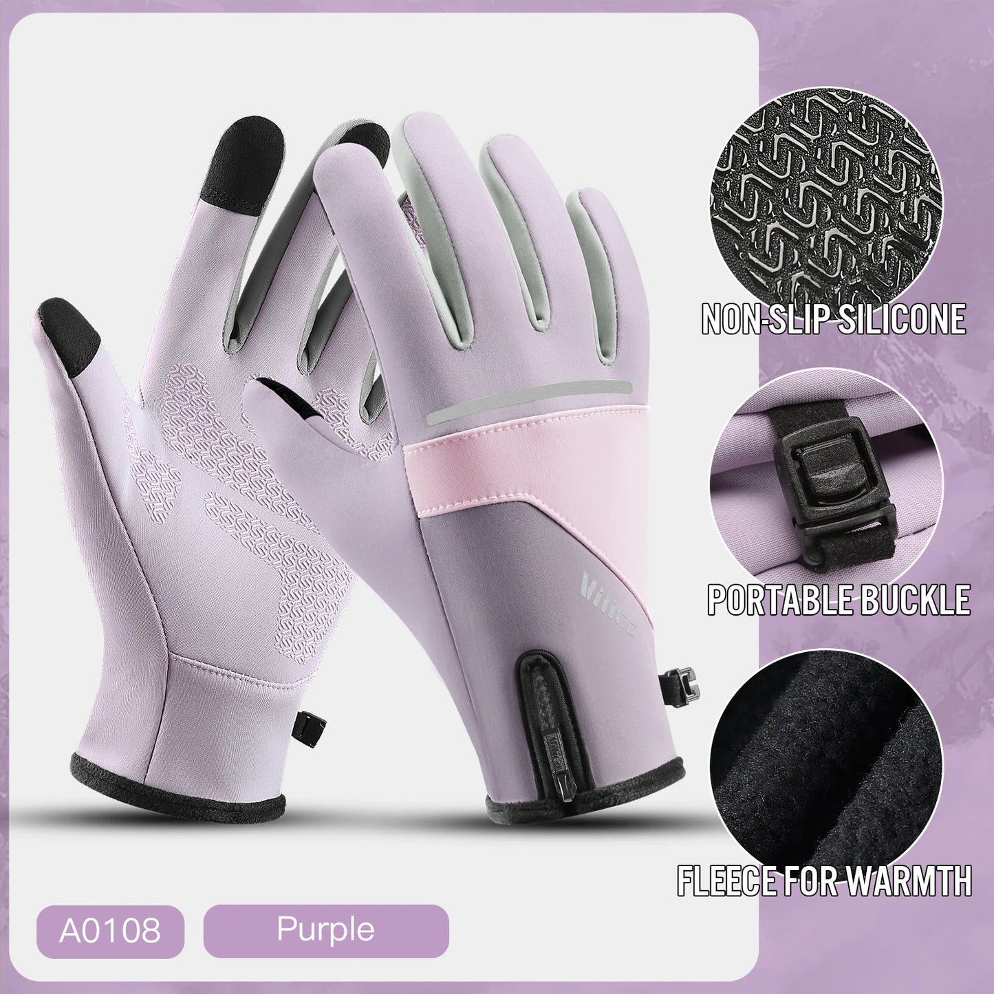 Winter Gloves Men Cycling Bike Women Thermal Fleece Cold Wind Waterproof Touch Screen Bicycle Warm Outdoor Running Skiing Mitten GlowCart