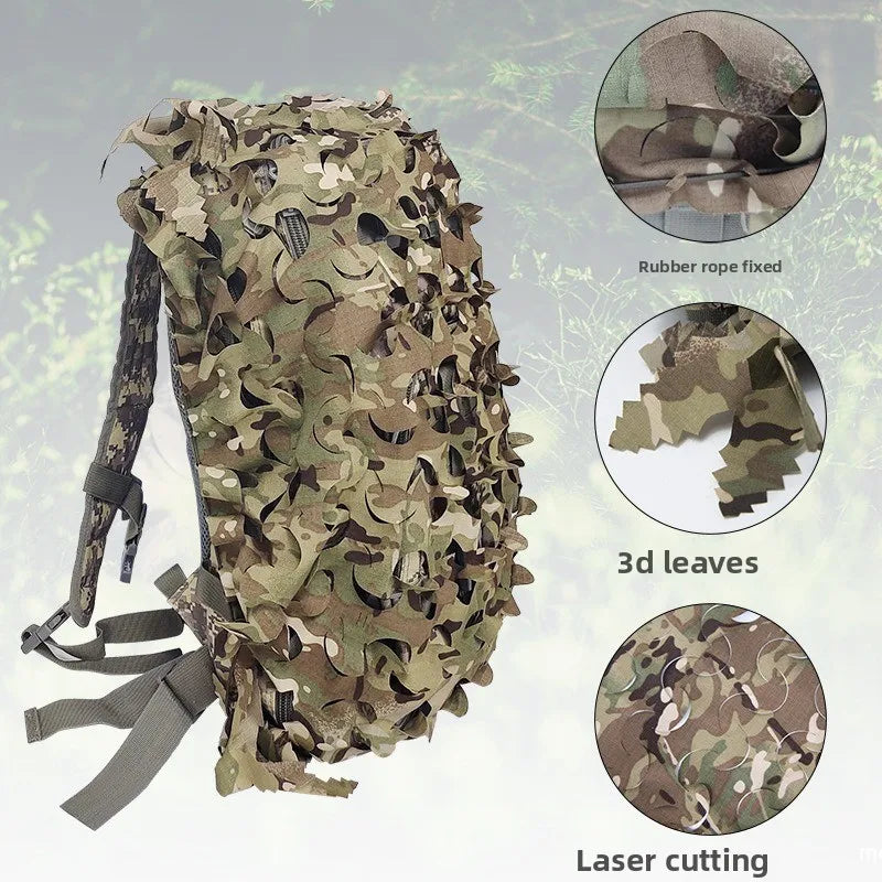 80L tactical backpack biomimetic leaf shaped camouflage