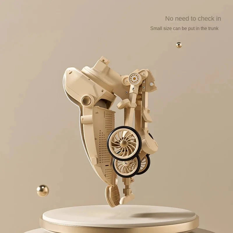 Can Sit and Lie Down Ultra-lightweight High Landscape Three-speed Adjustable Two-way One-touch Folding Baby Walking Stroller GlowCart