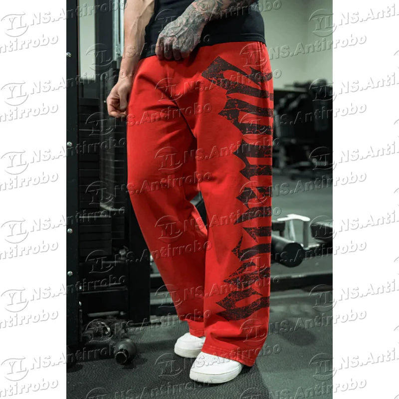 25 Men's Casual Wide Leg Sweatpants Fitness Running Loose Fit Fashionable Brand Leisure Long Trousers Streetwear GlowCart