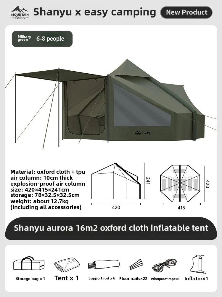 SHANYEU Thickened Portable Camping Aurora 16 Flat Fully GlowCart