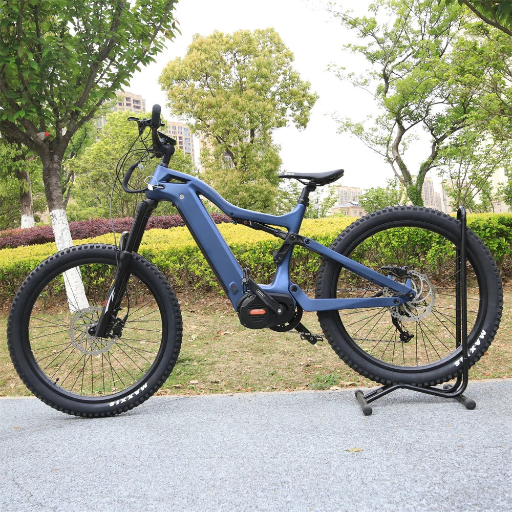 M620 29in 48v Mtb Bike Full Suspension Ebike Mid Drive Motor Carbon Fiber T700 Frame E Mountain Bike Lithium Battery 9-speed GlowCart