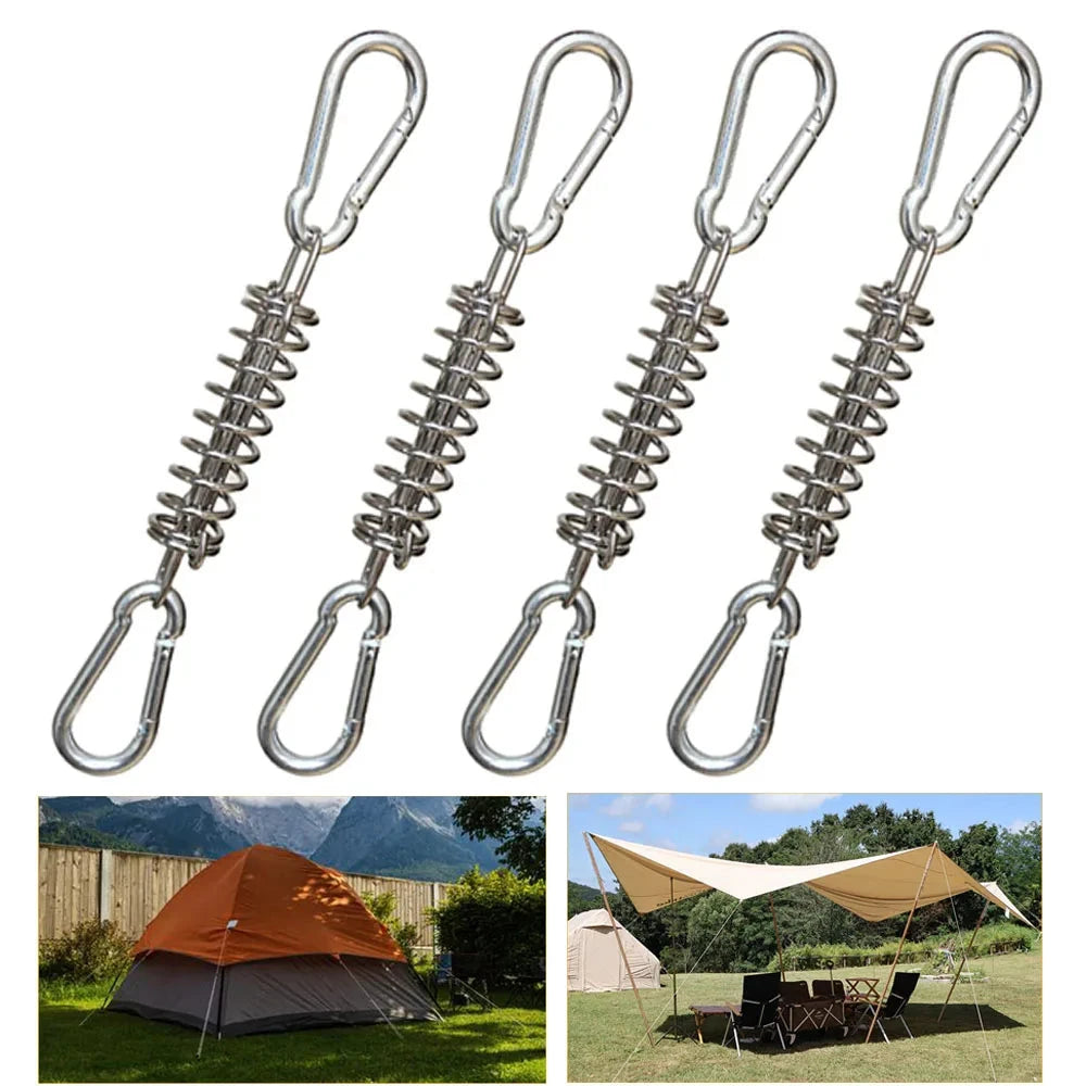 4/6Pcs Camping Tent Wind Rope Spring Buckle Tent Tensioner GlowCart