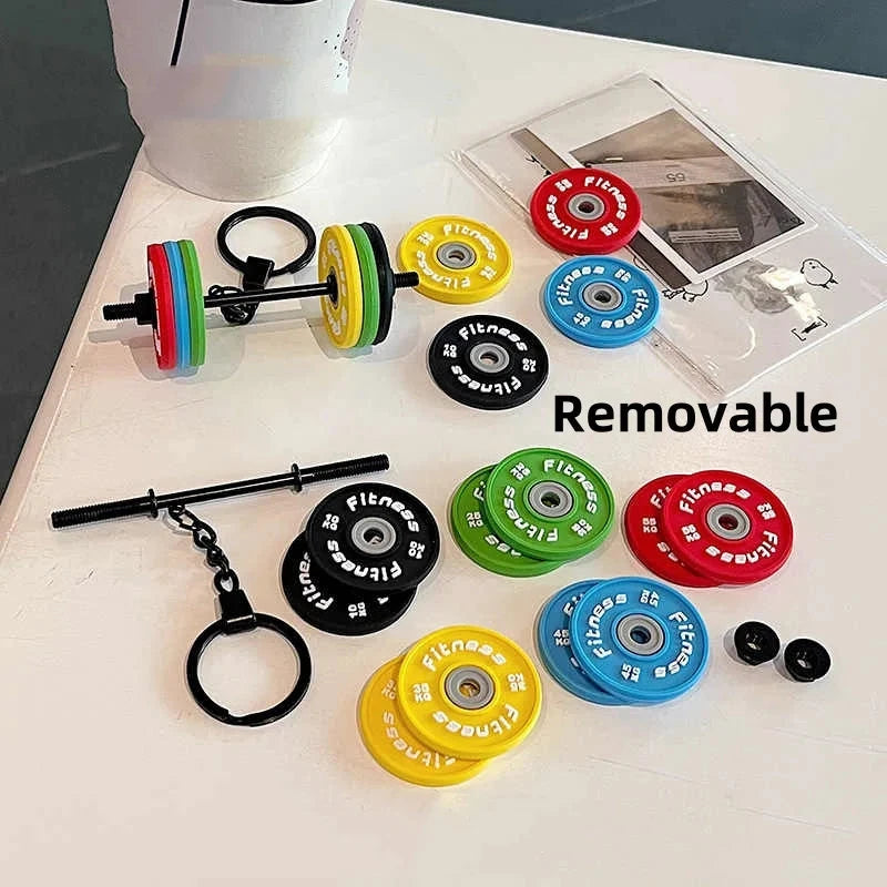 2025 New Barbell Keychain DlY Silicone Dumbbell Keychain Gym GlowCart