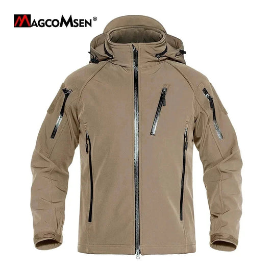 MAGCOMSEN Men's Safari Jackets Fleece Lining Waterproof GlowCart