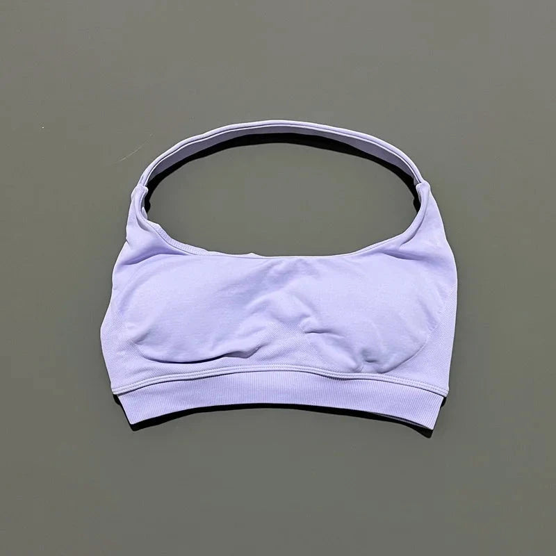 HISTELLO Impact Sports Bra Women Seamless Halter Clothes Push-up Vest Brassiere Gym Top Backless Yoga Workout Running Underwear GlowCart