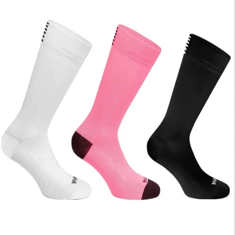 2 Pairs Cycling Socks Men High Quality Professional Competition Brand Sport Riding Soccer Sock Mesh Breathable Road Bicycle Sock GlowCart