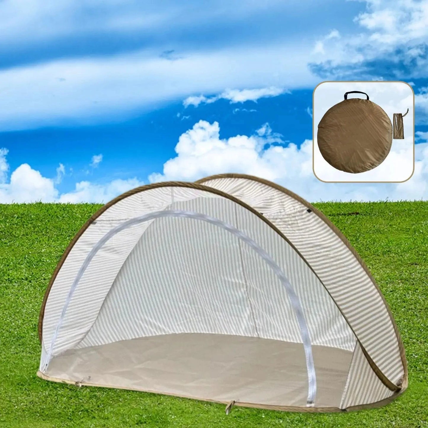 Beach Tent Easy Popup Folded Beach Shade for Sun for Outdoor GlowCart