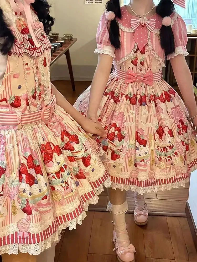 MAGOGO Victorian Sweet Lolita Jsk Dress Cute Striped GlowCart