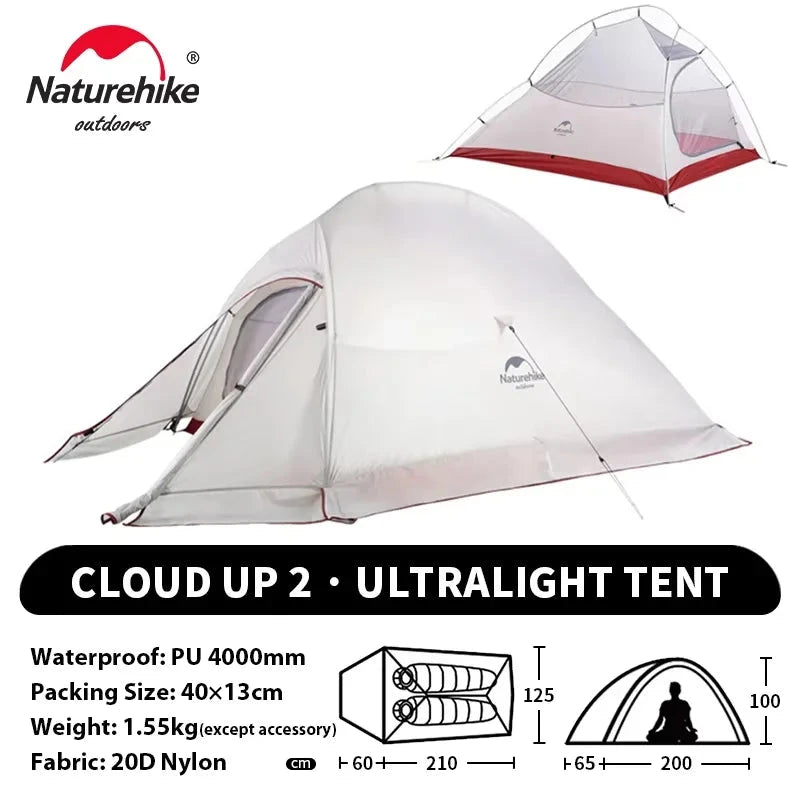 Naturehike Cloud Up 2 People Tent Ultralight 20D Camping GlowCart
