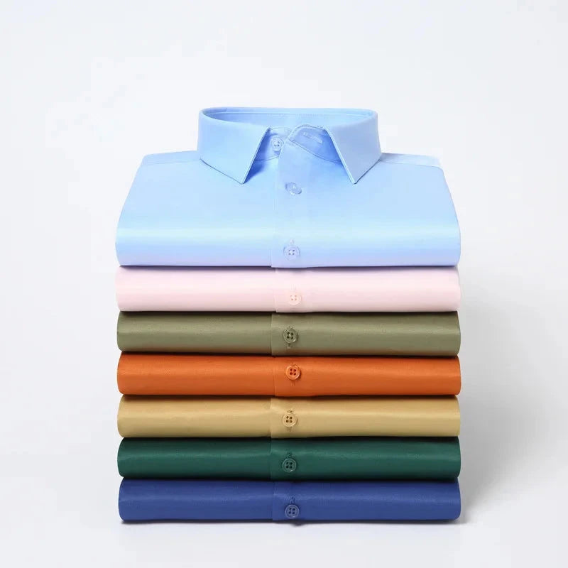 New Anti-Wrinkle Men Shirts Long Sleeve Dress Shirts For Men GlowCart