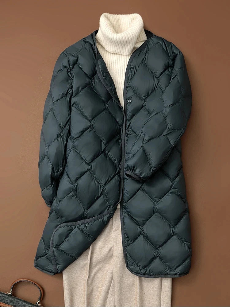 NewBang Long Ultra Light Down Jacket Women Duck Down Coat GlowCart