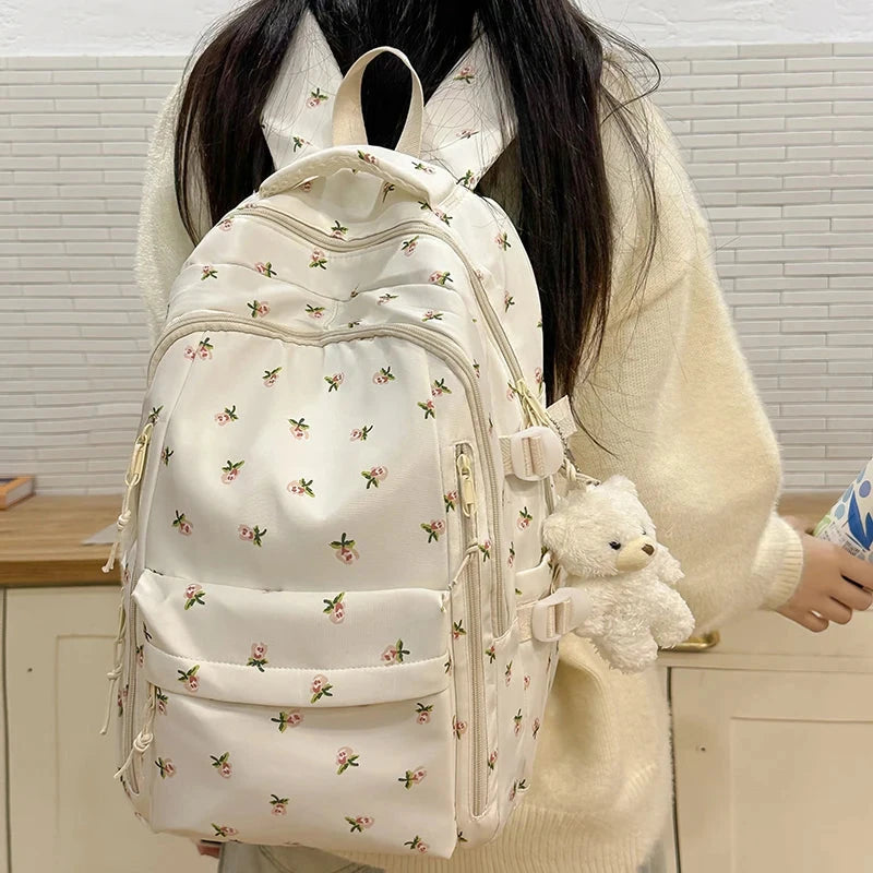Cute Backpack Girls Fashion School Bag Large Capacity Student School Bag Portable Travel Storage Bag for Kids Beach Bag GlowCart