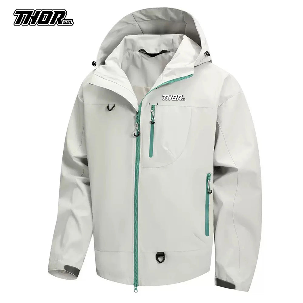 THORSOL Bike Windbreaker Cycling Men's MTB Jackets Motocross Mountain Bicycle Clothing Chaqueta Deportiva Outdoor Cycle Raincoat GlowCart