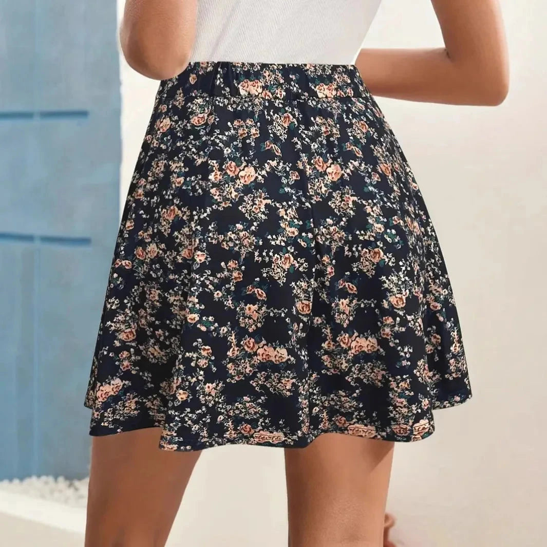 European and American cross-border floral print skirt GlowCart
