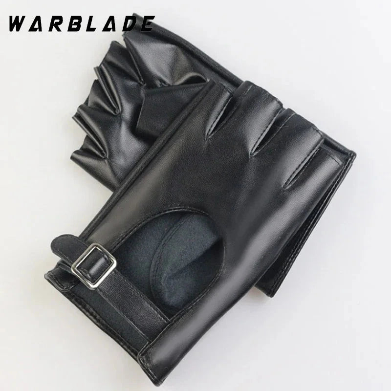 Women Halloween PU Leather Waterproof  Fingerless Gloves GlowCart