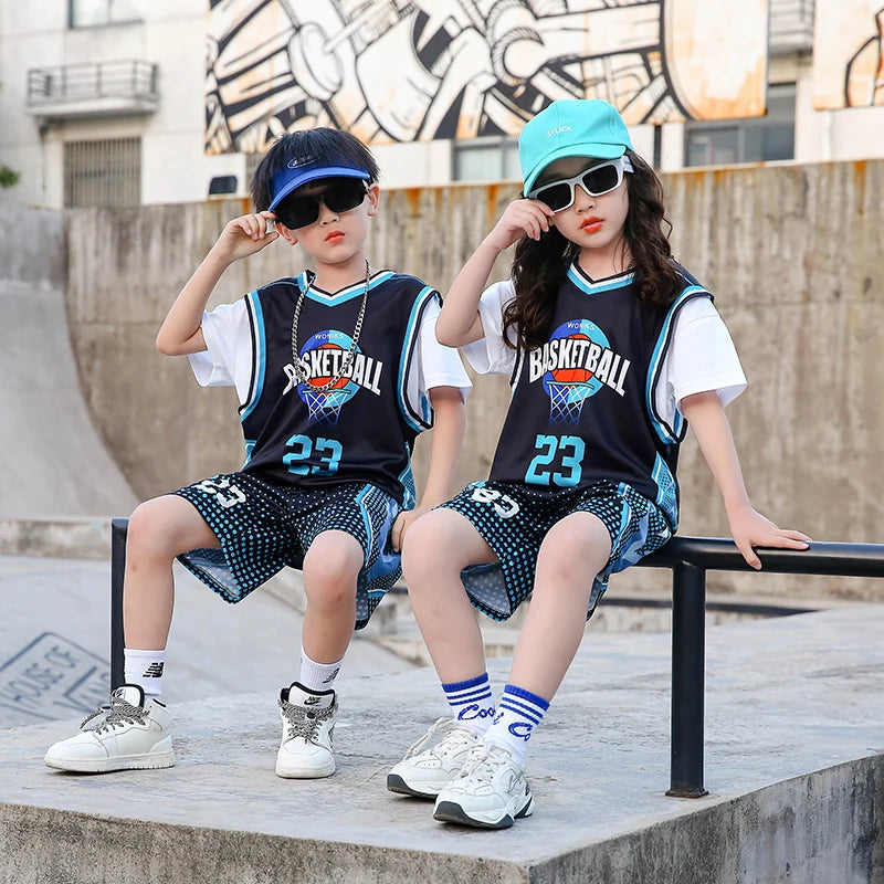 Children Basketball Jersey Boy and Girls Quick-drying comfortable Shirt Sportswear Tracksuit Kid fashion Training Sport Uniforms GlowCart