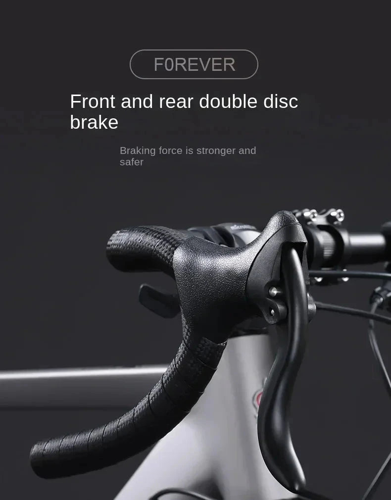 2024 new ultra-light and ultra-fast road bicycle aluminum alloy curved handlebar for men and women adult riding dual disc brake GlowCart