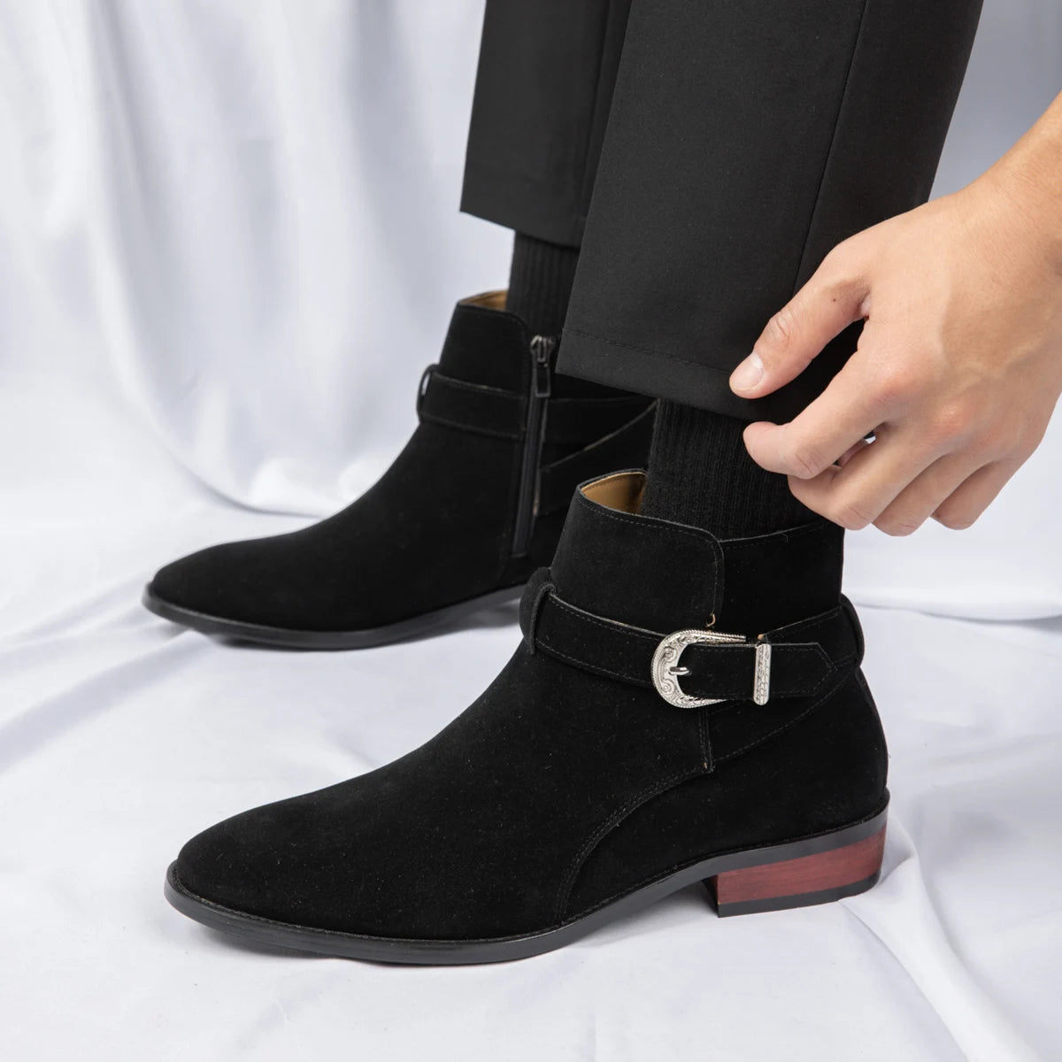 2025 New Men's Ankle Boots Fashion Comfortable Leather Botas Classic Outdoor Motorcycle Boots Non-Slip Male Walking Footwear GlowCart