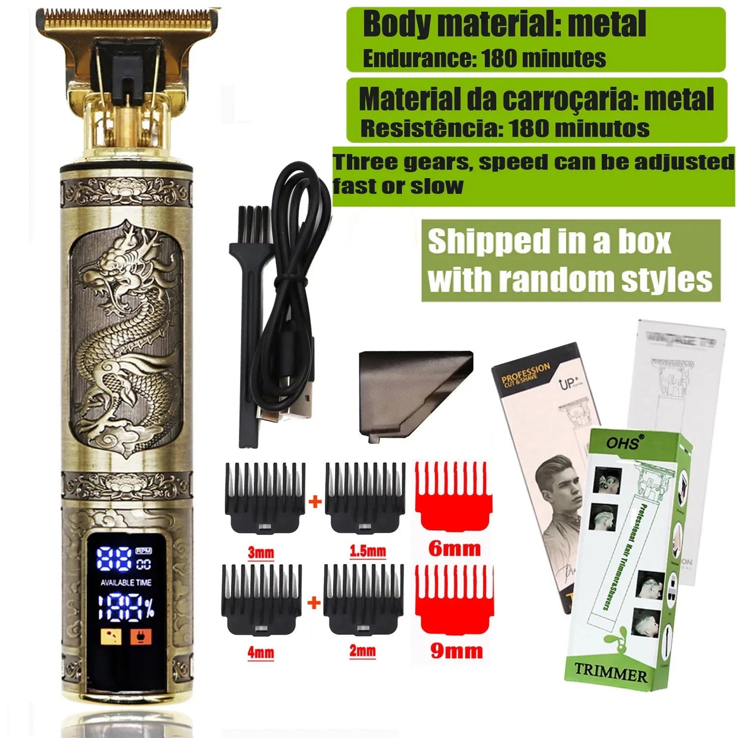 T9 Hair Clipper Repair Beard Shaving Body Hair Trimmer GlowCart