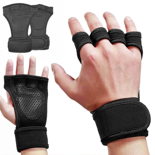 Half Finger Weight Training Gloves for Men Women Fitness Sports Wrist Palm Protector Gloves Anti-slip Gym Cycling Gloves Black GlowCart